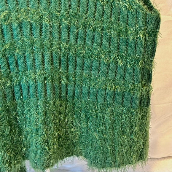 Alberto Makali Green Beaded Knit Sleeveless Mob Wife Cardigan Vest Size Large - Picture 4 of 7